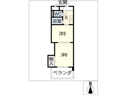 グリーンピア三郷(2K/3階)の間取り写真