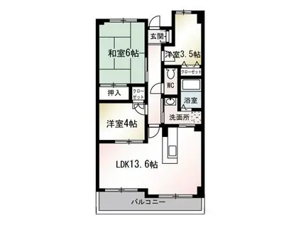 ヴィラエクセル(3LDK/3階)の間取り写真