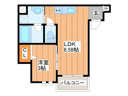 マイティ長町一丁目(1DK/3階)の間取り写真