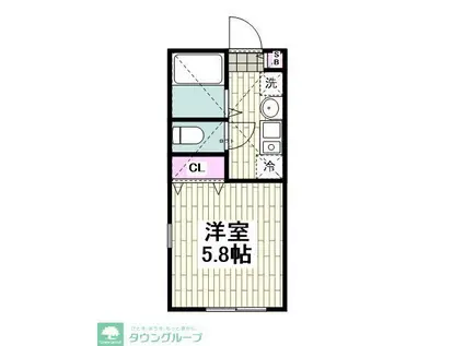 森5丁目集合(1K/2階)の間取り写真