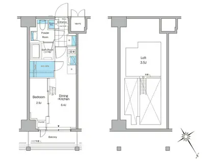 ルフォンプログレ横浜関内(1DK/14階)の間取り写真