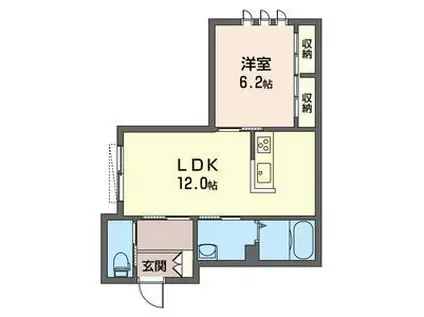 アベリア(1LDK/1階)の間取り写真