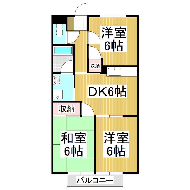 SURPLUS THREEハイツ緑ケ丘(3DK/2階)の間取り写真