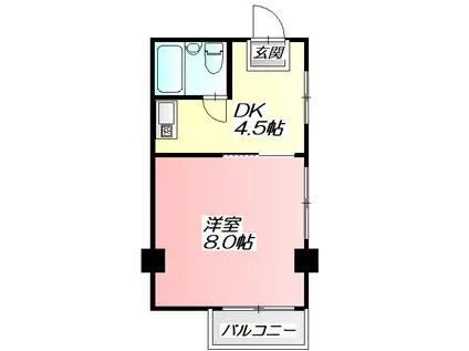 メゾンオオモト千林館(1DK/4階)の間取り写真