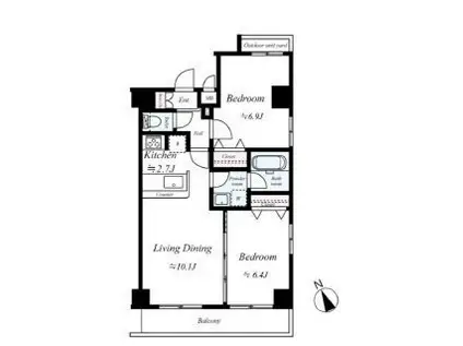 メイクスデザイン田端(2LDK/8階)の間取り写真