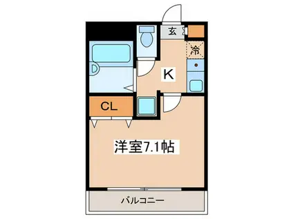 新町ソレーユ(1K/2階)の間取り写真