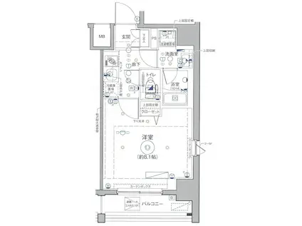 LEA川崎弐番館(1K/11階)の間取り写真