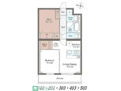 SYMPHONY PARK(1SLDK/5階)の間取り写真