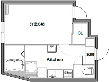 PASTEL三軒茶屋(1K/1階)の間取り写真