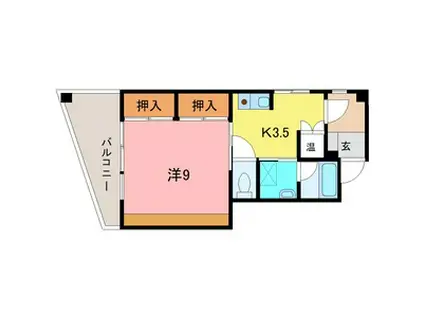 BLU MARINO(1DK/2階)の間取り写真