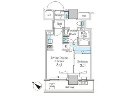 パークアクシス池袋パークフロント(1LDK/6階)の間取り写真