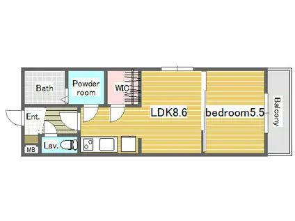 グランブルー野瀬(1SLDK/3階)の間取り写真