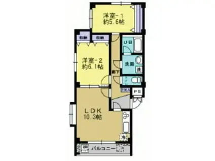 ヴィオラ・カワサキ(2LDK/2階)の間取り写真