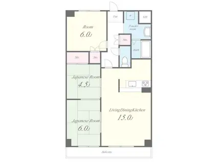グランドール杉ノ木(3LDK/6階)の間取り写真