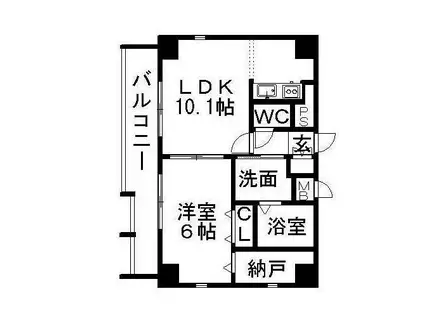 エスト荒子(1LDK/3階)の間取り写真