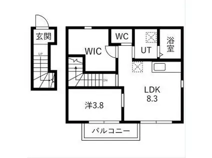SOLEADO(1LDK/2階)の間取り写真
