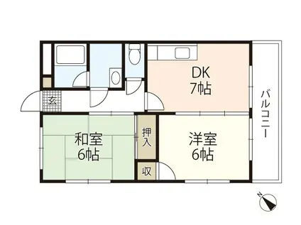オダマンション(2DK/2階)の間取り写真