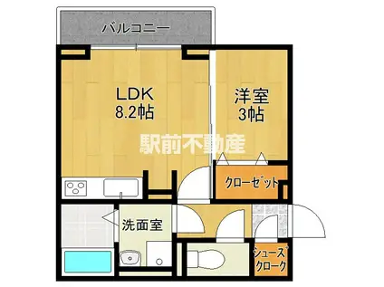 グランドステージ本町(1LDK/2階)の間取り写真