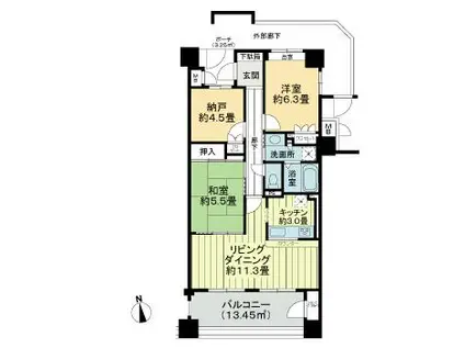サーパス今泉第2(2SLDK/3階)の間取り写真