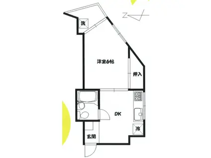 飯島コーポ(1DK/2階)の間取り写真