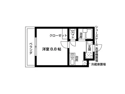 セルシオン池下(1K/1階)の間取り写真