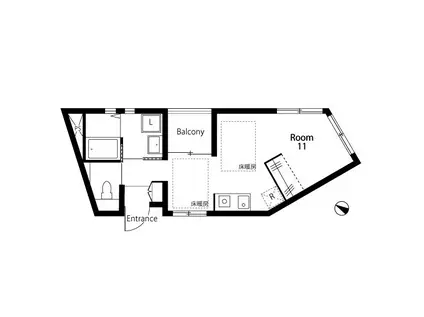 APARTMENTふじ(ワンルーム/2階)の間取り写真