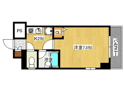 第2片山ビル(1K/9階)の間取り写真