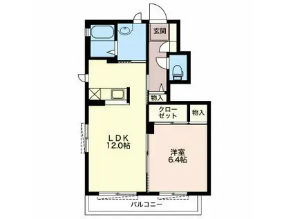 ブルーメ(1LDK/1階)の間取り写真