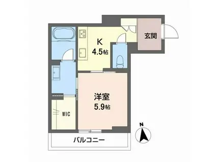 グランメゾン天神(1K/2階)の間取り写真