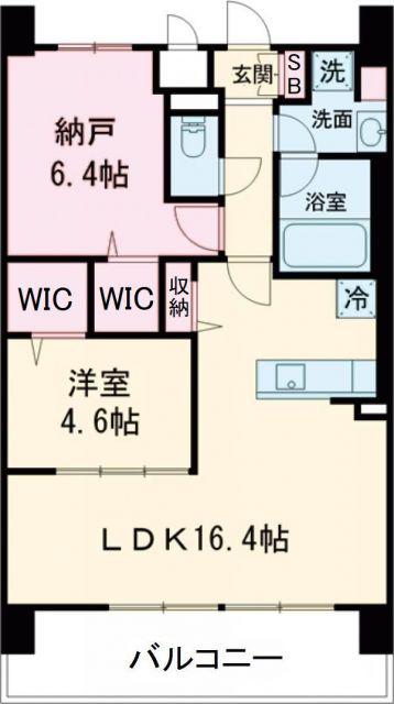 フェンテイーストII(1SLDK/10階)の間取り写真