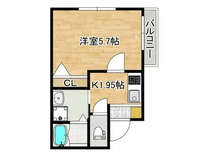 FORTUJINA O(1K/2階)の間取り写真