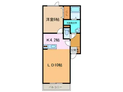 ESTANSIAI(1LDK/2階)の間取り写真