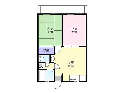 コーポコトブキ(2DK/1階)の間取り写真