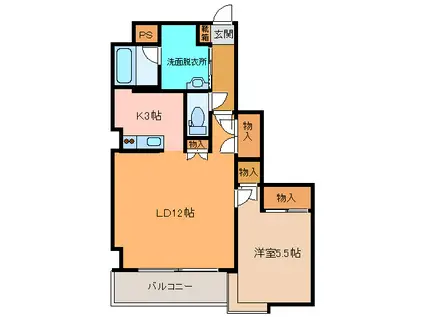 CENTER CTIY5(1LDK/7階)の間取り写真