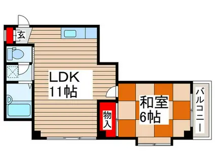 プレミア南流山(1LDK/4階)の間取り写真