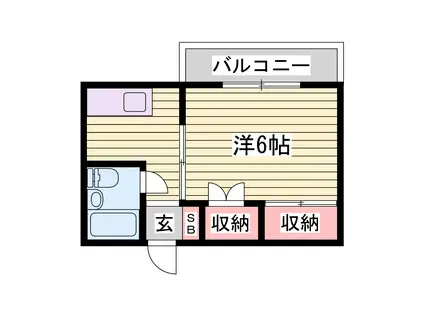 レシア西舞子(1K/2階)の間取り写真