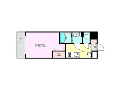 LUXE新大阪α(1K/4階)の間取り写真