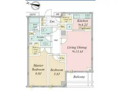 センチュリーフォレスト(2LDK/5階)の間取り写真