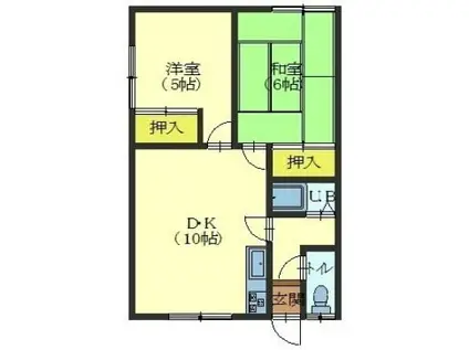 コーポKEN5(2LDK/1階)の間取り写真