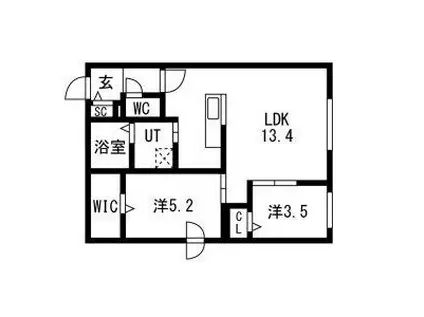 PRECIOUS HASSAMU-MINAMIプレシャスハッサムミナ(2LDK/1階)の間取り写真