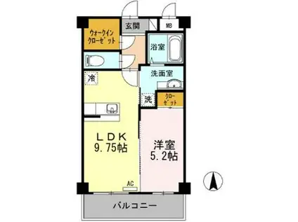 ラ・ルーチェ手城(1LDK/1階)の間取り写真