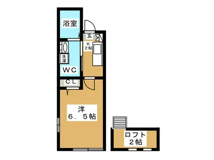 フィオーレ玉川学園(1K/1階)の間取り写真
