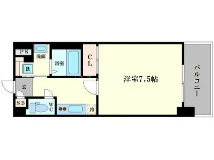 アスヴェル阿波座ブルーアース(1K/9階)の間取り写真