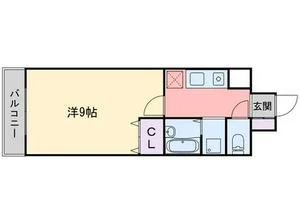 セラフィン西新南(1K/5階)の間取り写真