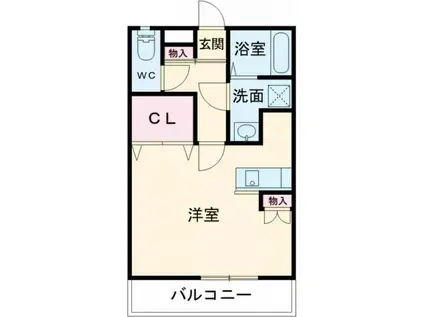 ビネンブルフ I(ワンルーム/1階)の間取り写真