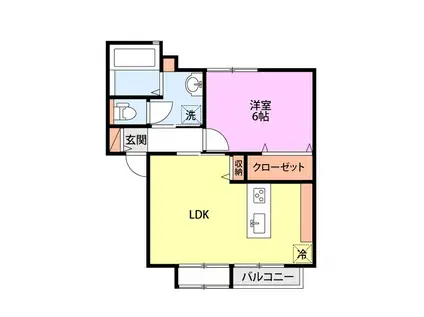 クリスタルハイツ(1LDK/2階)の間取り写真