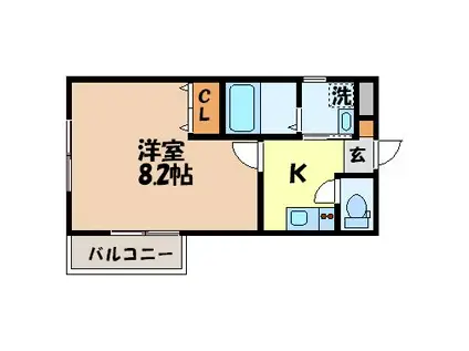 マルヨシコート平和町(1K/3階)の間取り写真