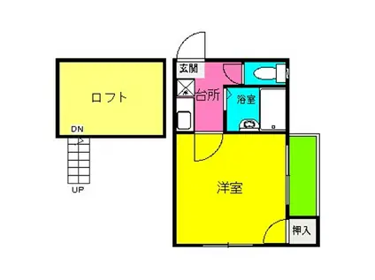 チャレオコーポハウス大橋(1K/1階)の間取り写真