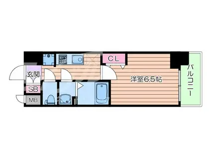 プレサンスOSAKA西中島リエゾン(1K/8階)の間取り写真