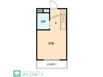 アメニティー森(ワンルーム/2階)の間取り写真